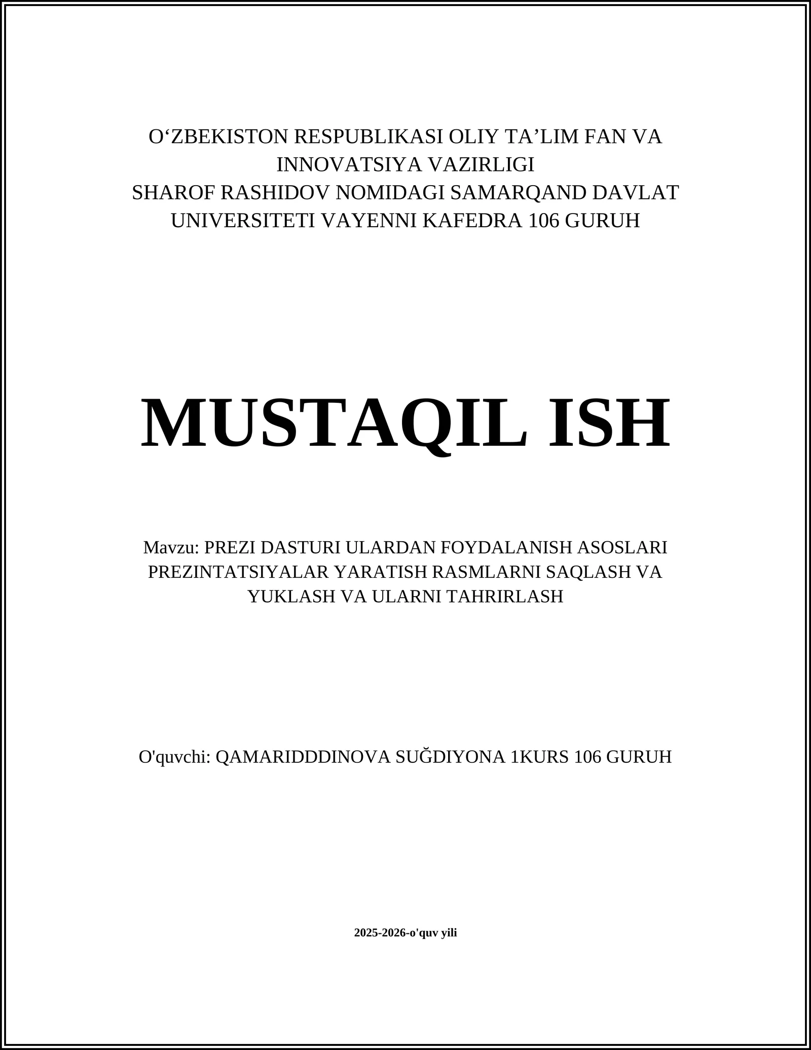 PREZI DASTURI ULARDAN FOYDALANISH ASOSLARI PREZINTATSIYALAR YARATISH RASMLARNI SAQLASH VA YUKLASH VA ULARNI TAHRIRLASH
