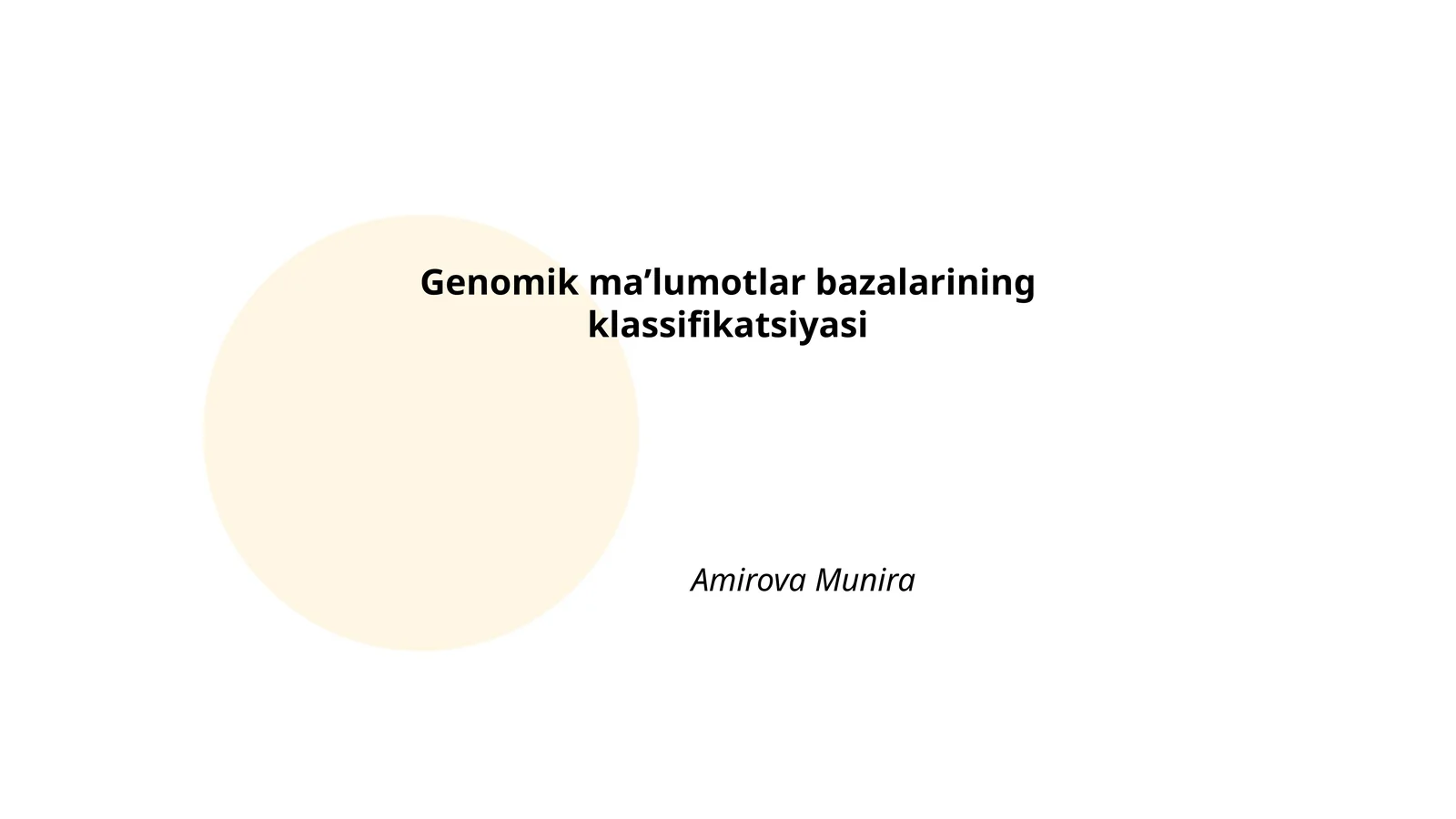 Genomik maʼlumotlar bazalarining klassifikatsiyasi