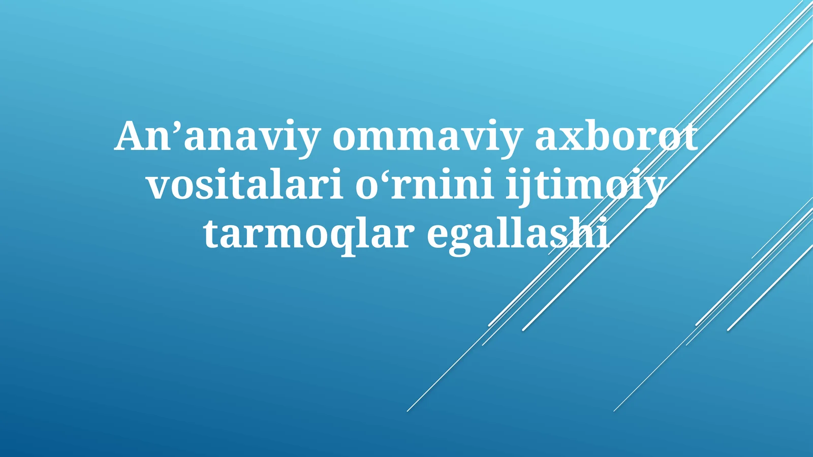 Anʼanaviy va Ijtimoiy Tarmoqlar Galshi