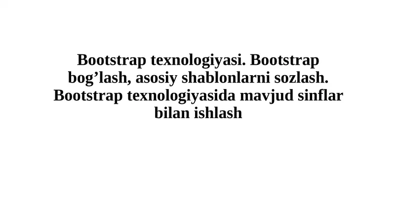 Bootstraptexnologiyasi