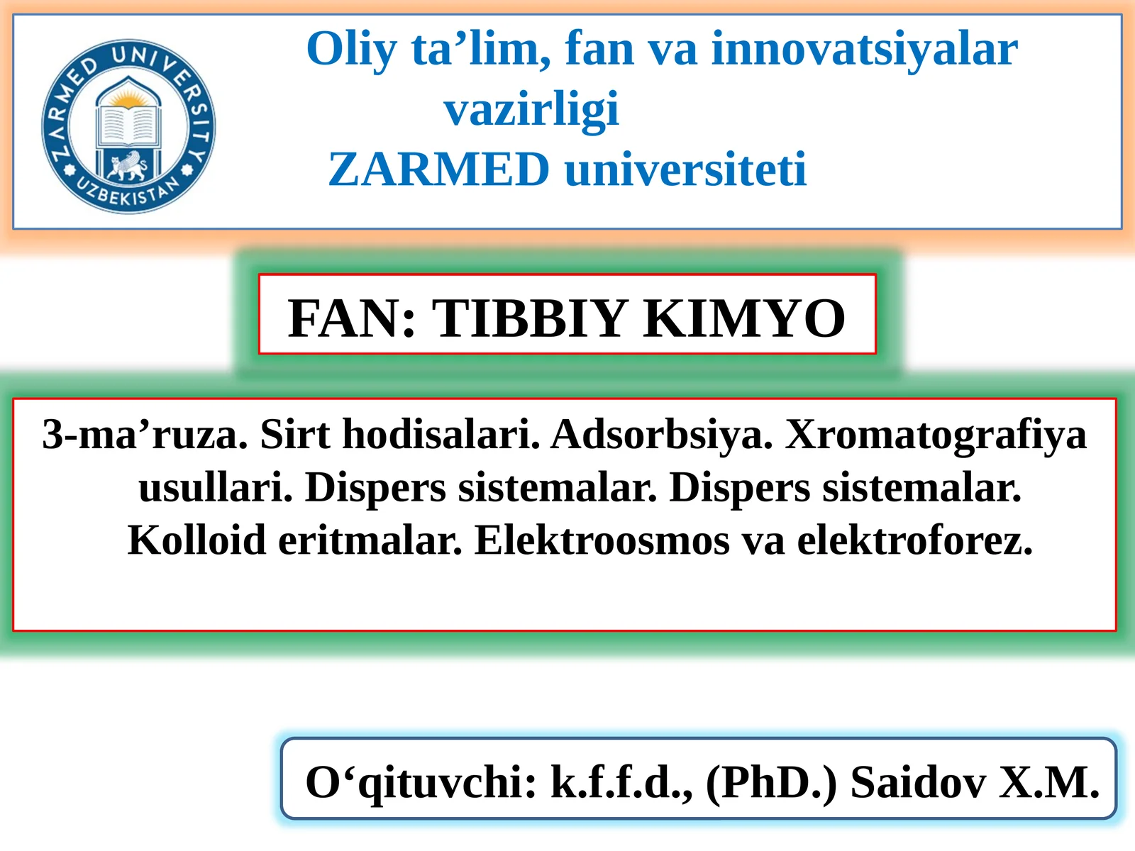 TIBBIY KIMYO