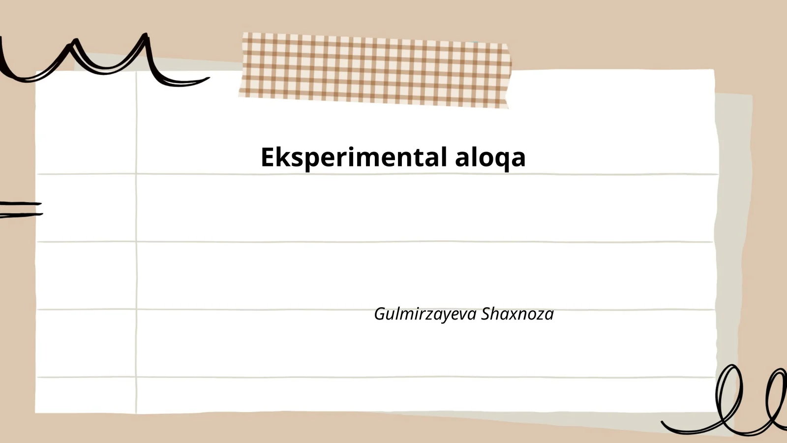 Eksperimental aloqa