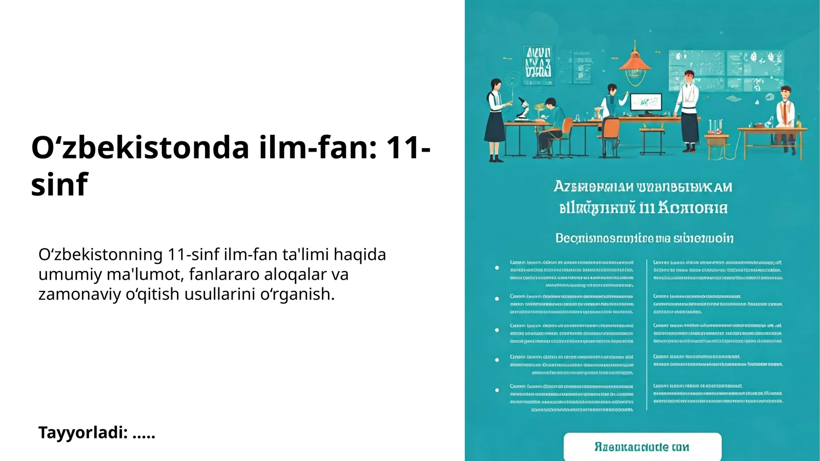 O‘zbekistonda ilm-fan: 11-sinf