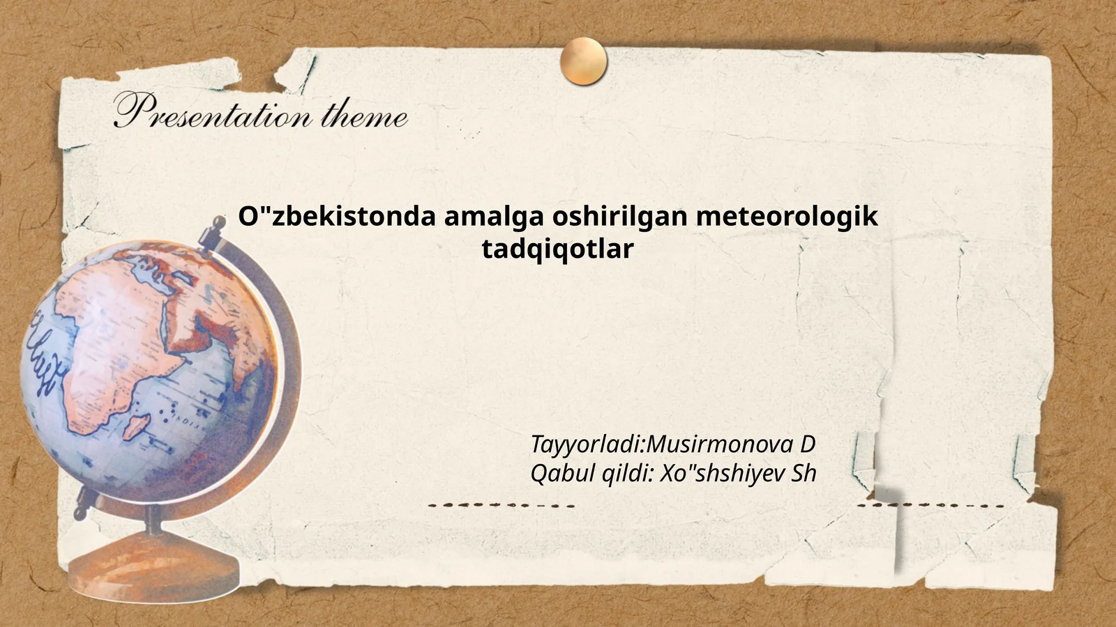 O"zbekistonda amalga oshirilgan meteorologik tadqiqotlar