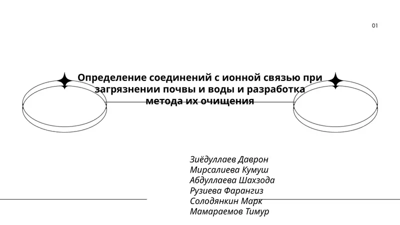 Определение соединений с ионной связью при загрязнении почвы и воды и разработка метода их очищения