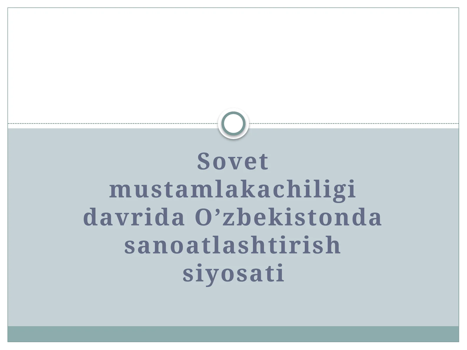 1925-1940 yillarda O’zbekistonda sanoatlashitirish siyosati