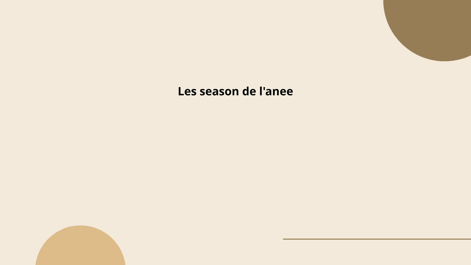 Les season de l'anee