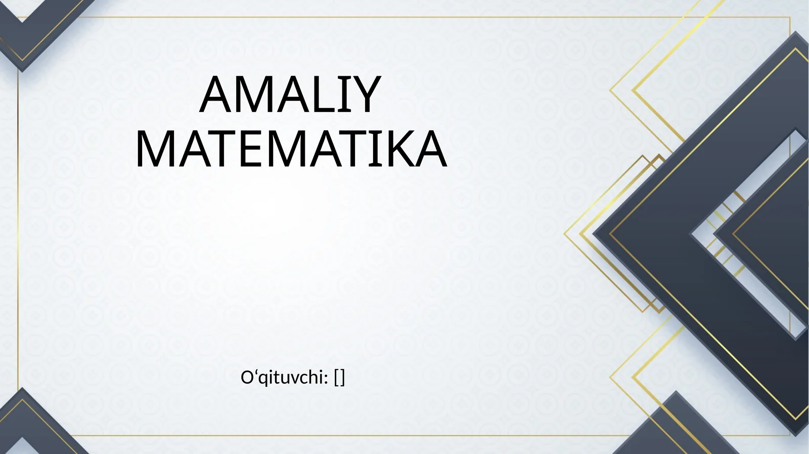AMALIY MATEMATIKA