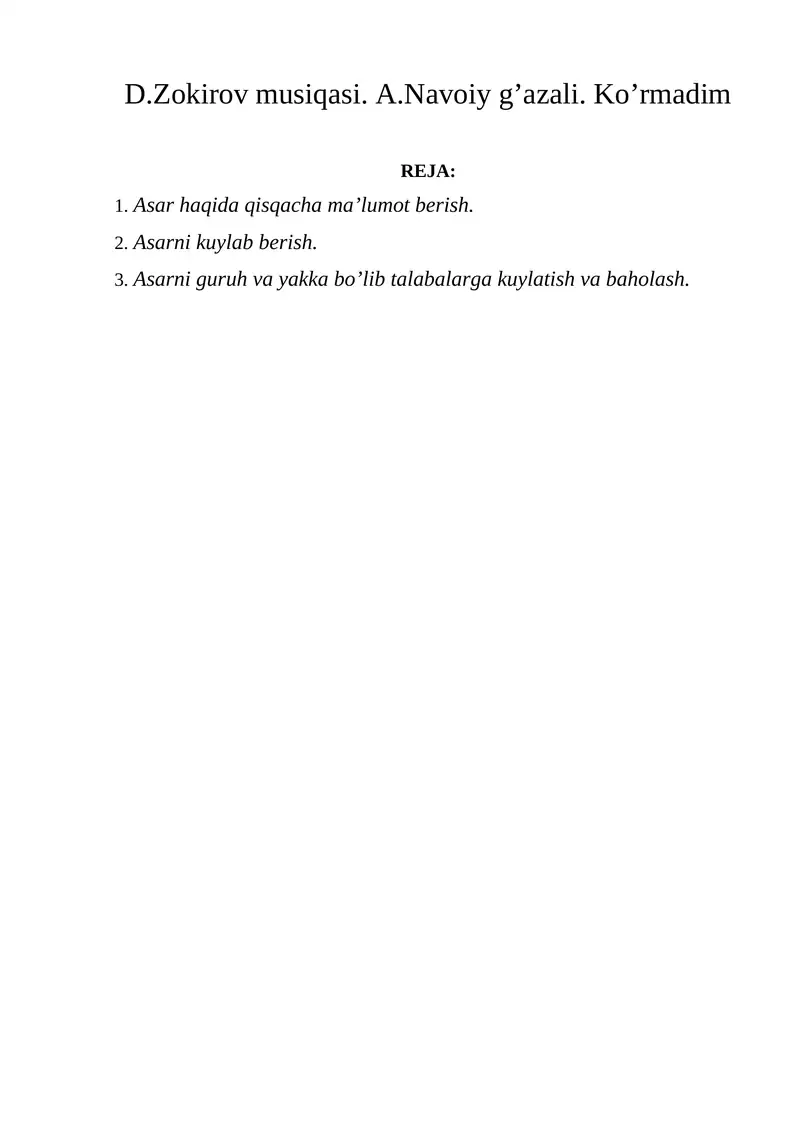A.Navoiy g’azali