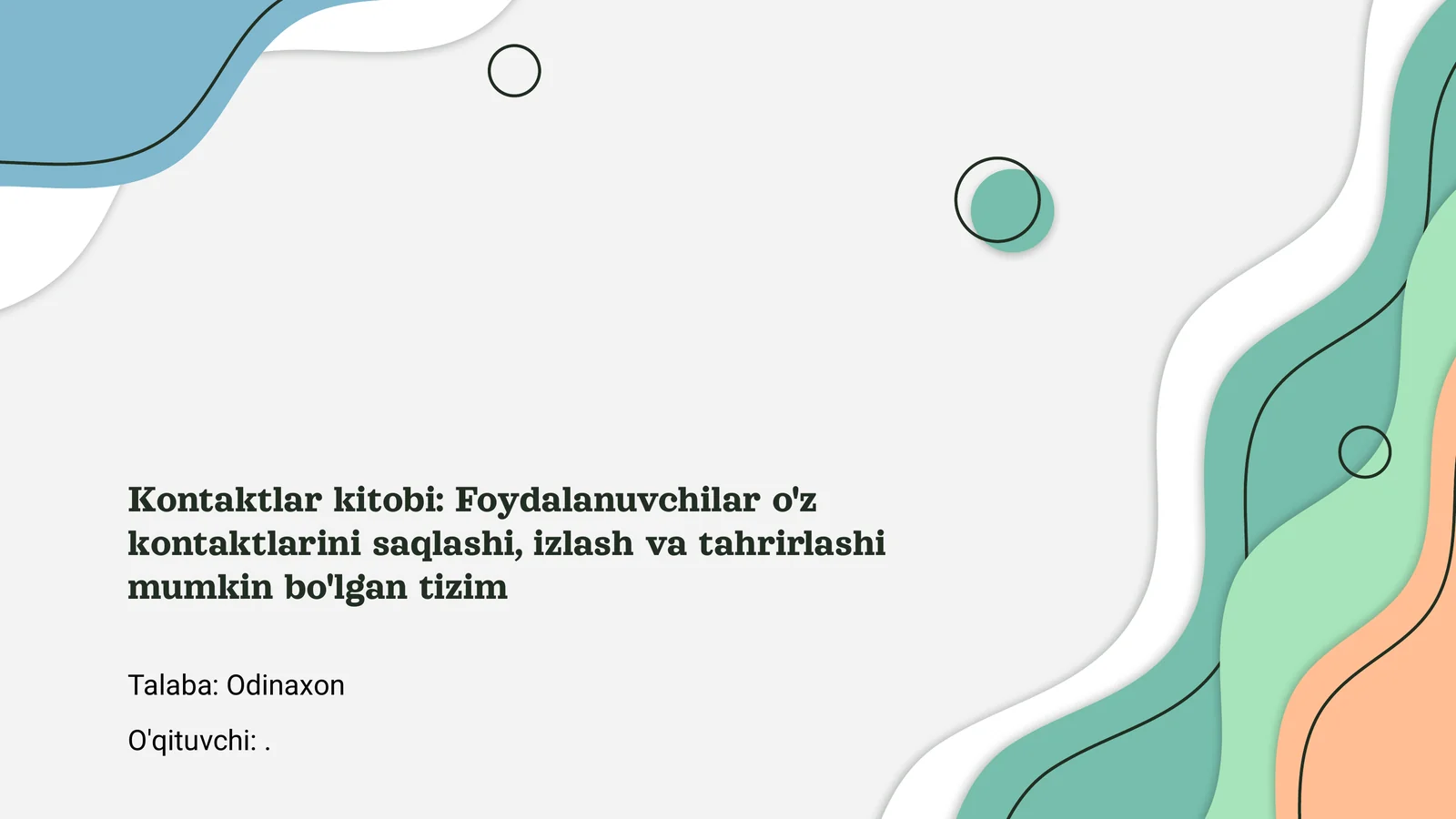 Kontaktlar Kitobi Tizimi