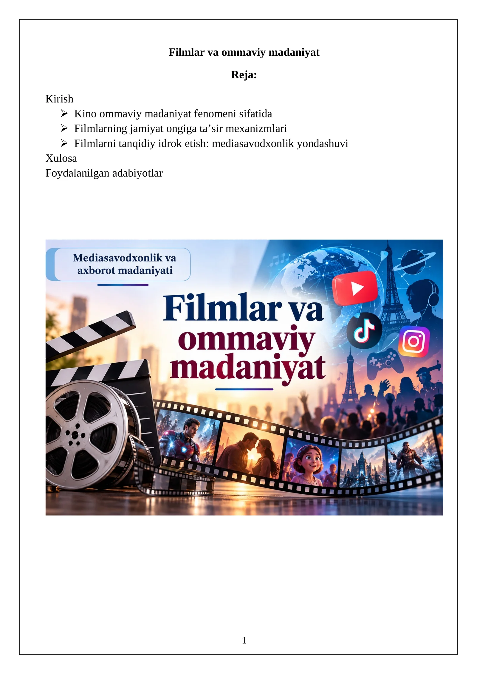 Filmlar va ommaviy madaniyat