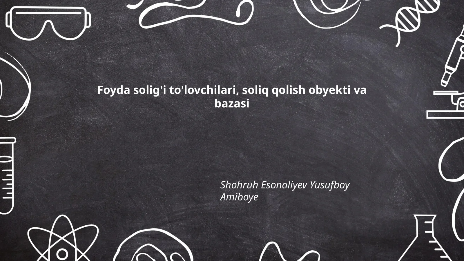 Foyda solig'i to'lovchilari, soliq qolish obyekti va bazasi