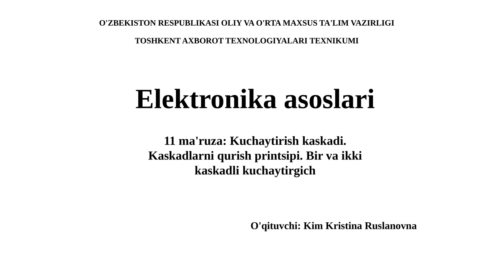 Elektronika asoslari