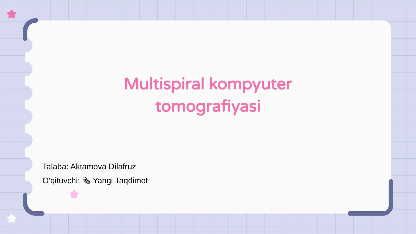 Multispiral kompyuter tomografiyasi