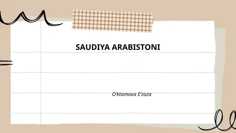Saudiya Arabistoni O’ktamova E’zoza