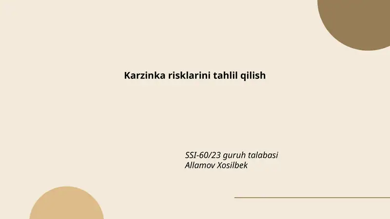 Karzinka risklarini tahlil qilish