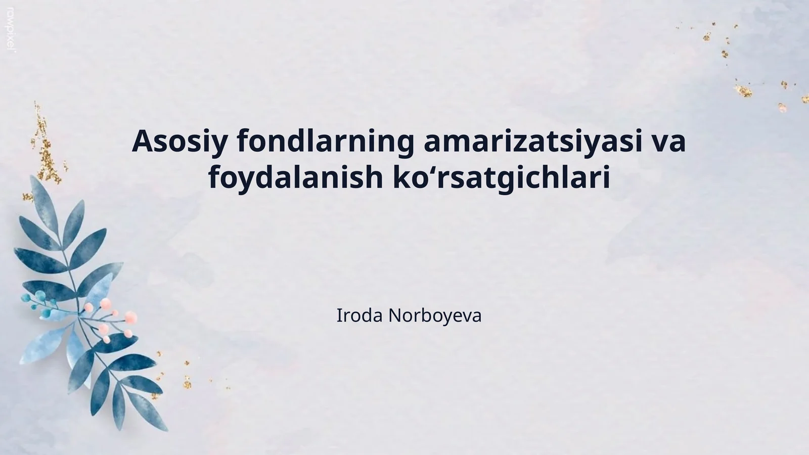 Asosiy fondlarning amarizatsiyasi va foydalanish koʻrsatgichlari
