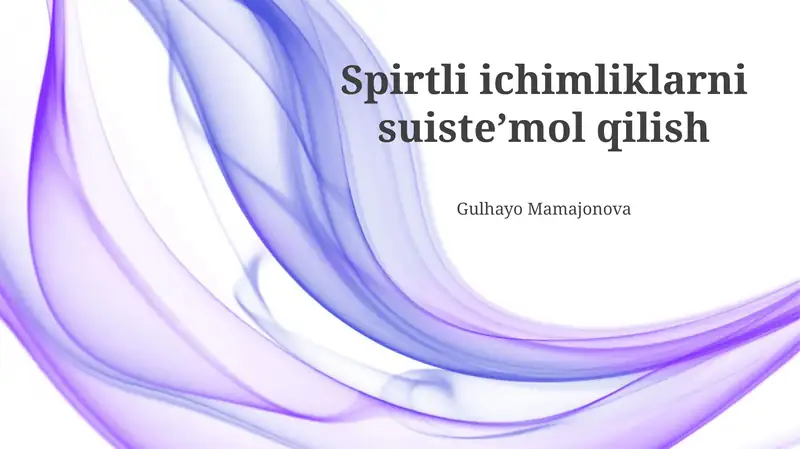Spirtli ichimliklarni suiste’mol qilish