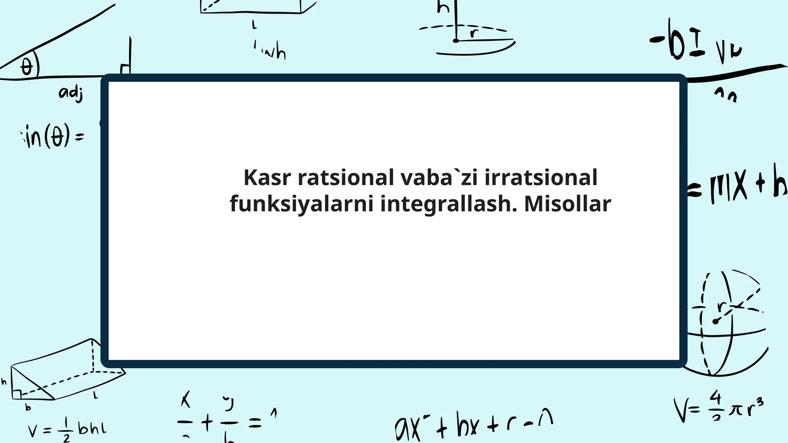 Kasr-ratsional funksiyalarni integrallash