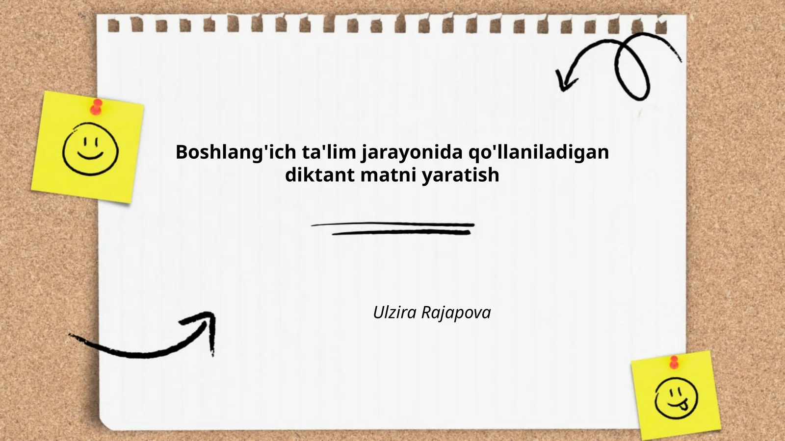 Boshlang'ich ta'lim jarayonida qo'llaniladigan diktant matni yaratish
