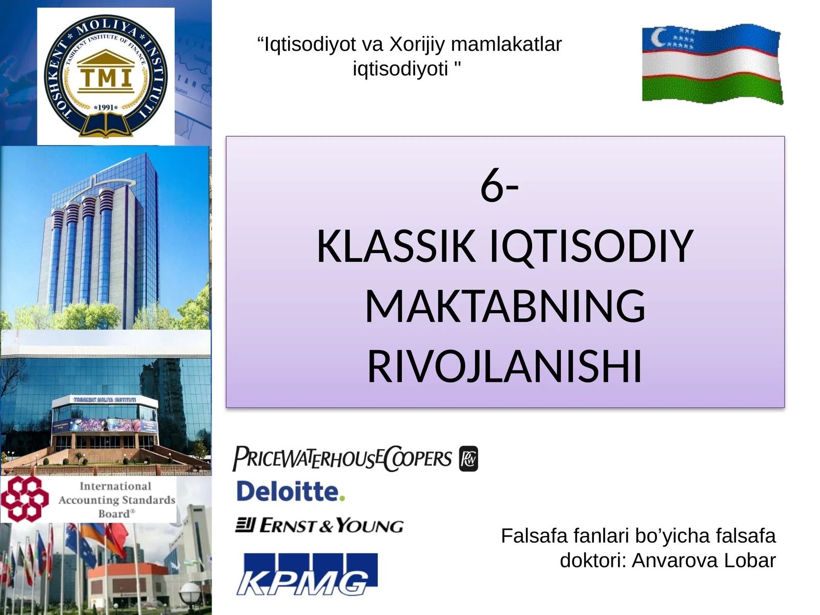 6-KLASSIK IQTISODIY MAKTABNING RIVOJLANISHI