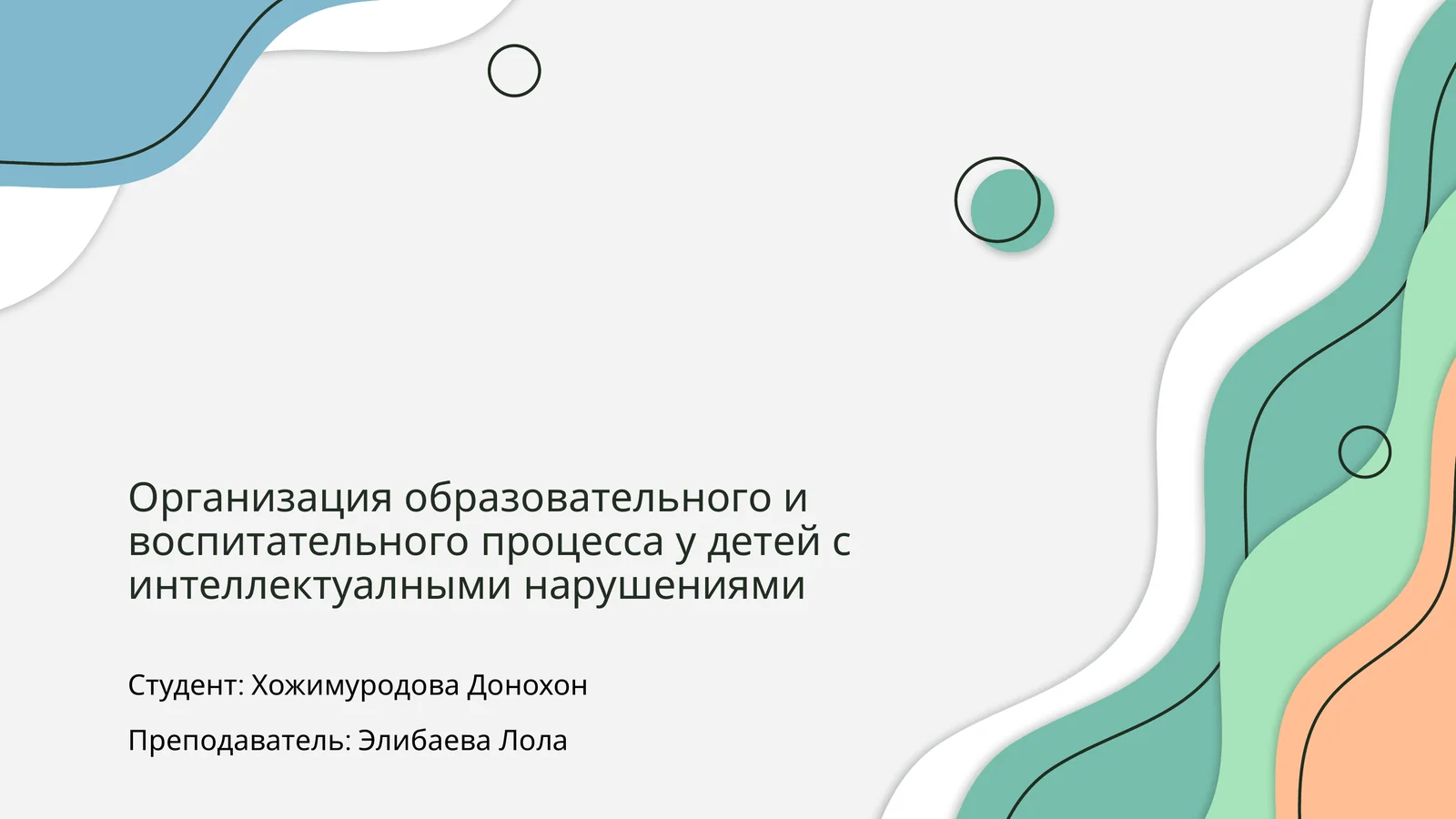 Организация образовательного и воспитательного процесса у детей с интеллектуальными нарушениями