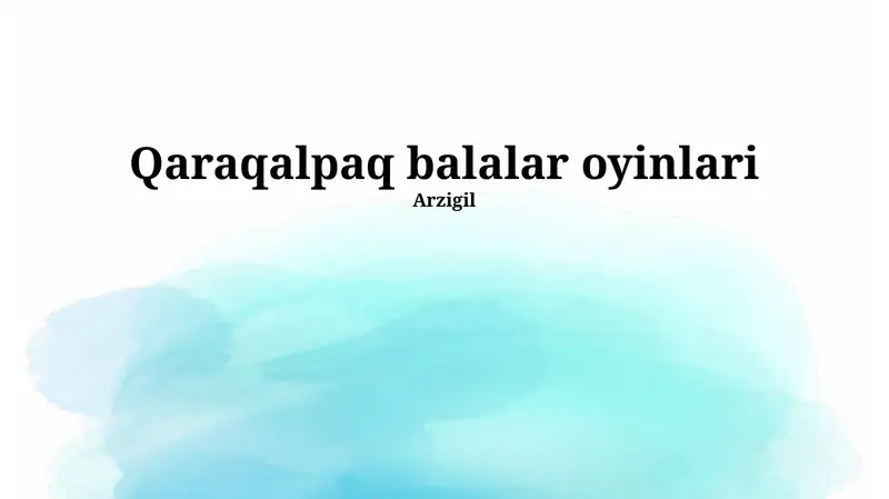 Qaraqalpaq balalar oyinlari