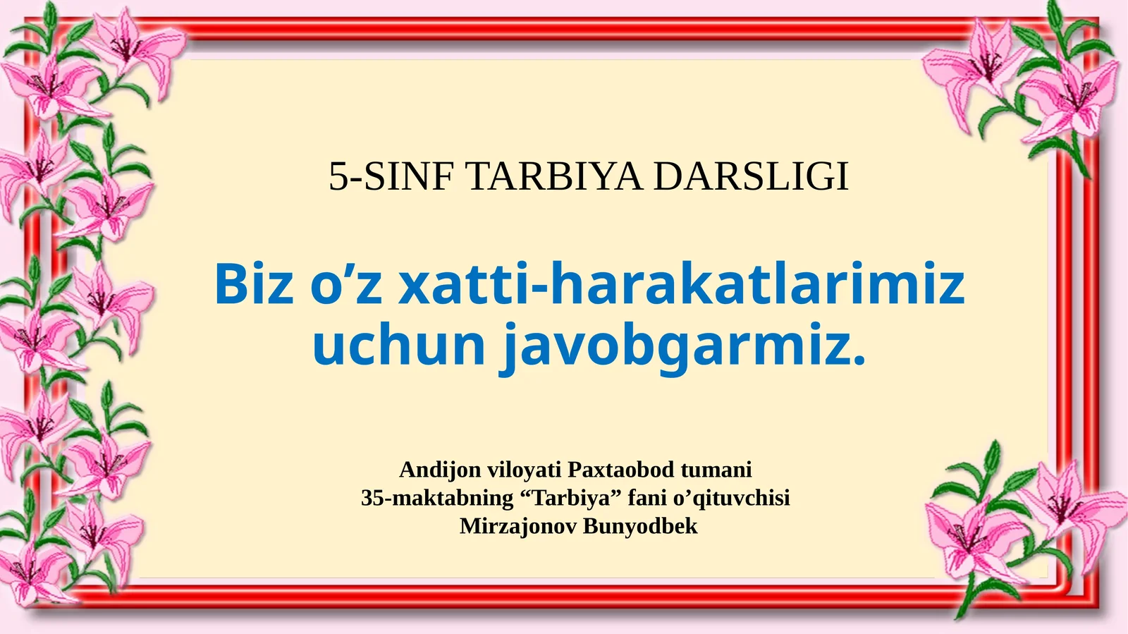 5-SINF TARBIYA DARSLIGI