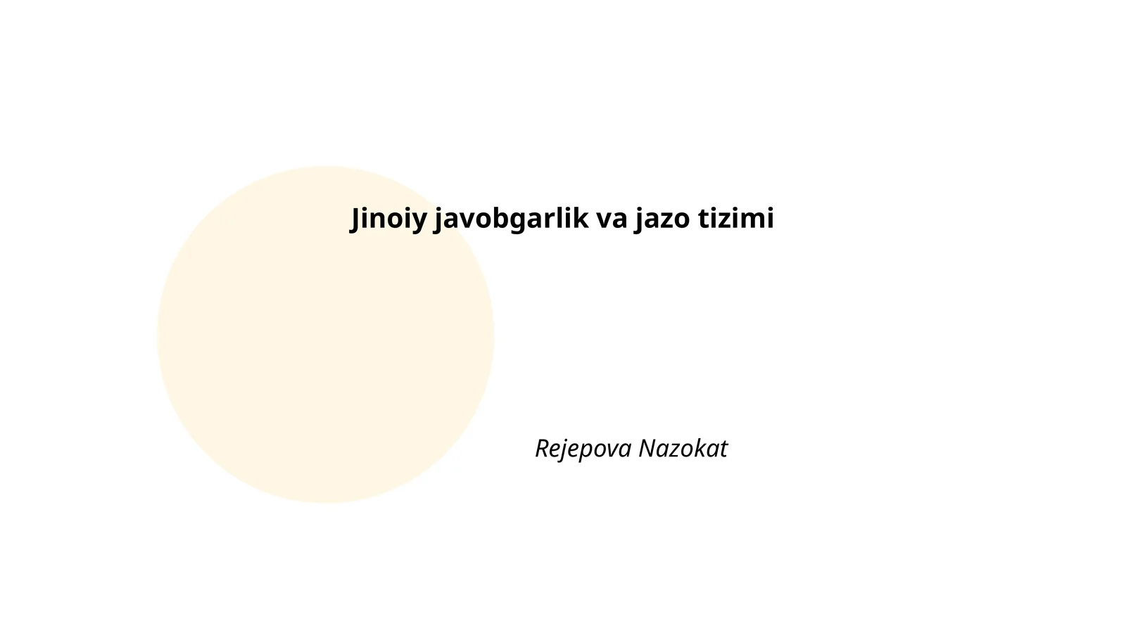 Jinoiy javobgarlik va jazo tizimi