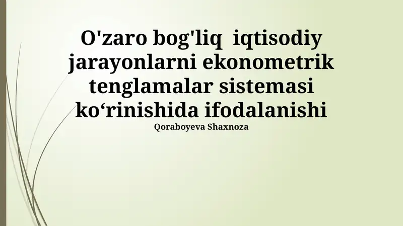 Ekonometrik tenglamalar tizimi