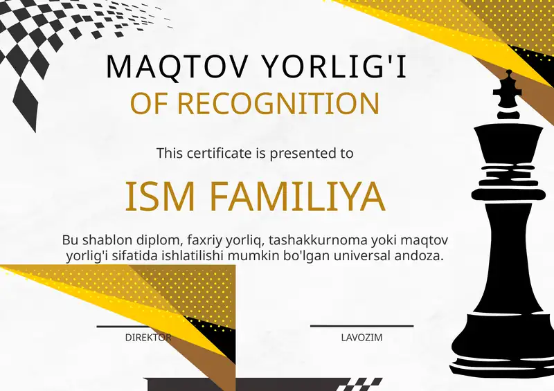 Kunc Kesen Shablon MAQTOV YORLIG'I shablon tayyor andoza