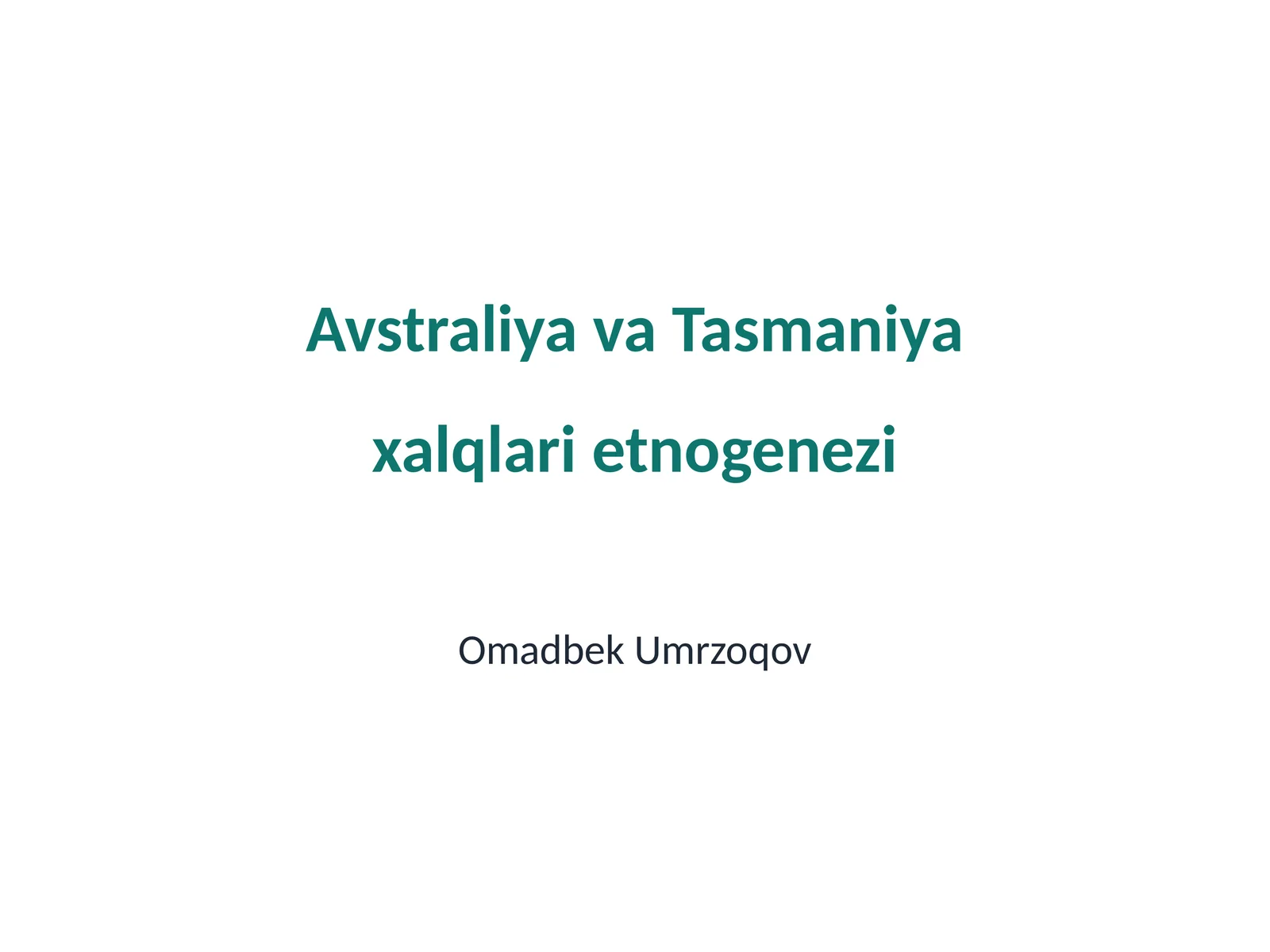 Avstraliya va Tasmaniya xalqlari etnogenezi