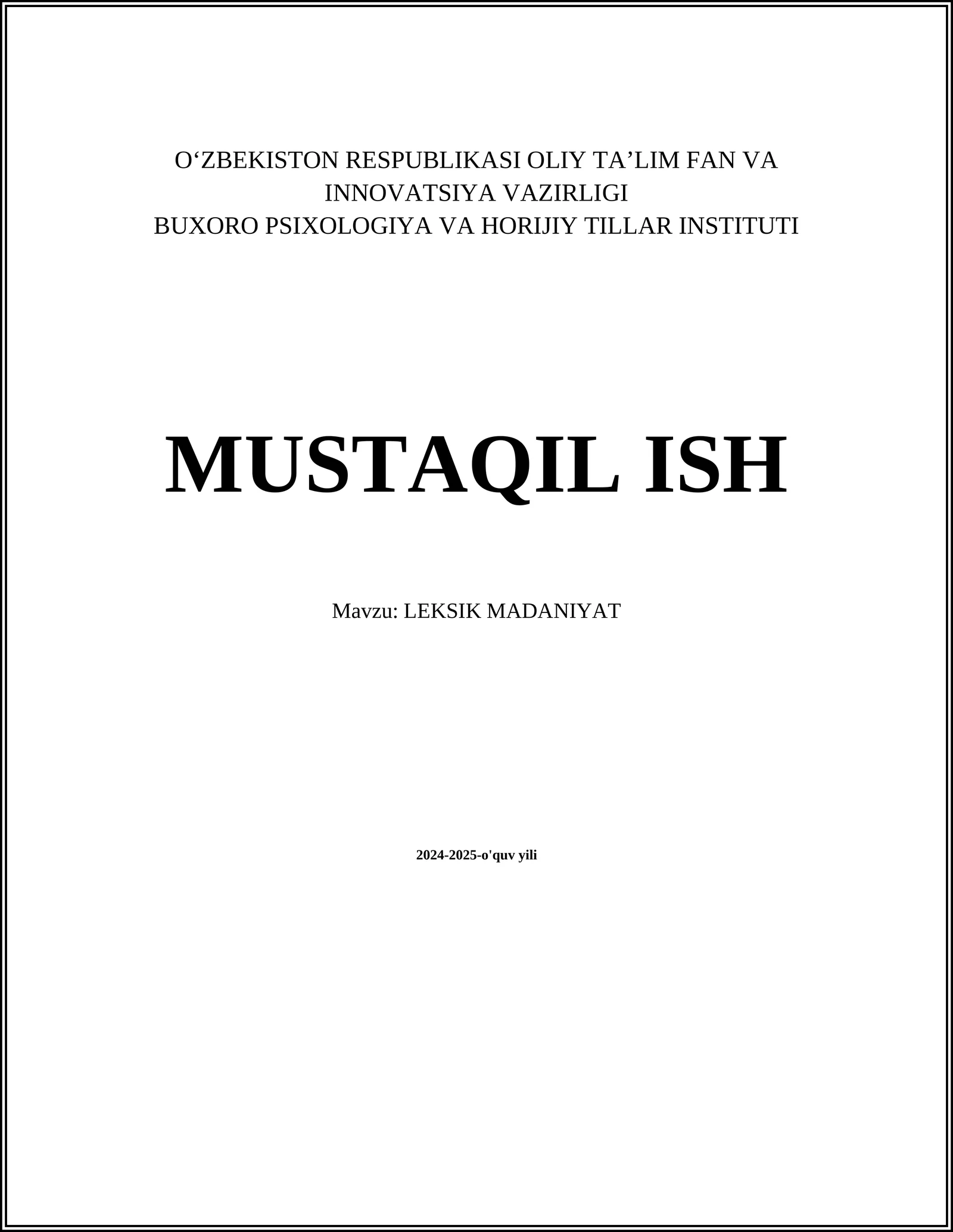 LEKSIK MADANIYAT