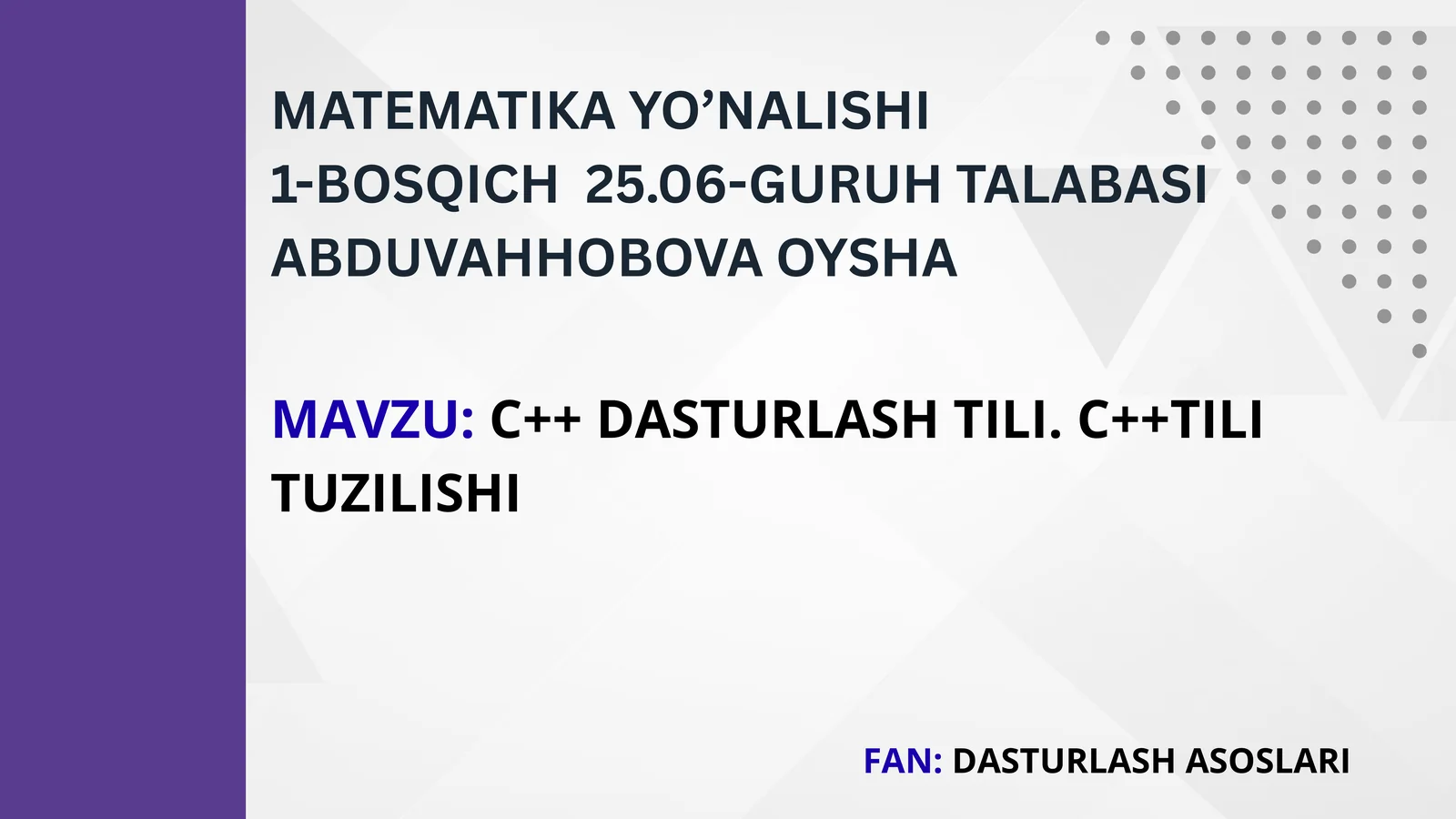 C++ dasturlash tili tarixi