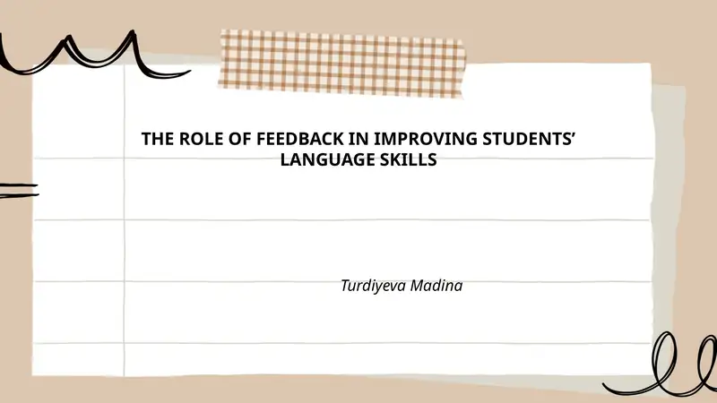 THE ROLE OF FEEDBACK IN IMPROVING STUDENTS’ LANGUAGE SKILLS
