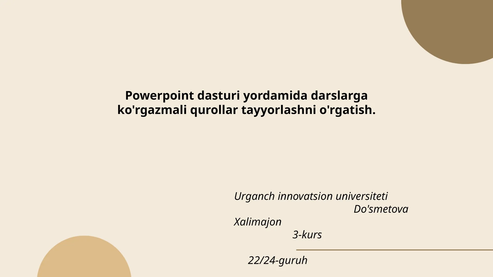 Darslarga ko'rgazmali qurollar tayyorlash