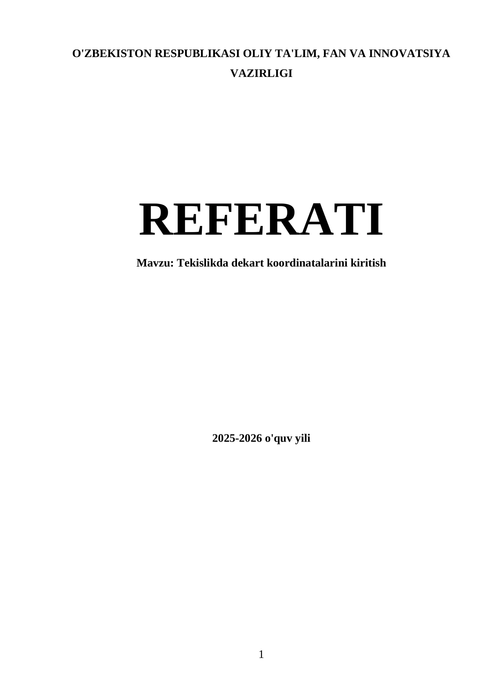 Tekislikda dekart koordinatalarini kiritish