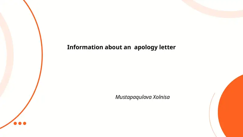 Information about an apology letter