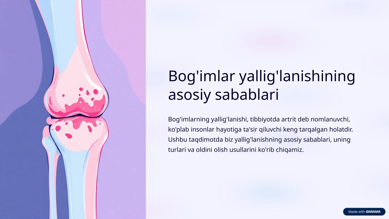 Bog'imlar yallig'lanishining asosiy sabablari