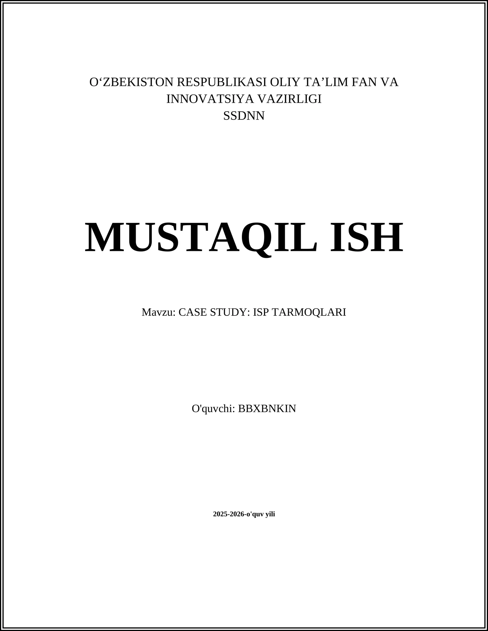 CASE STUDY: ISP TARMOQLARI