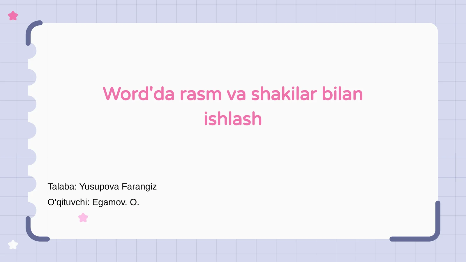 Ms Word Rasm Word'da rasm va shakilar bilan ishlash