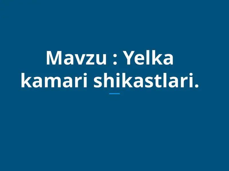 Yelka kamari shikastlari