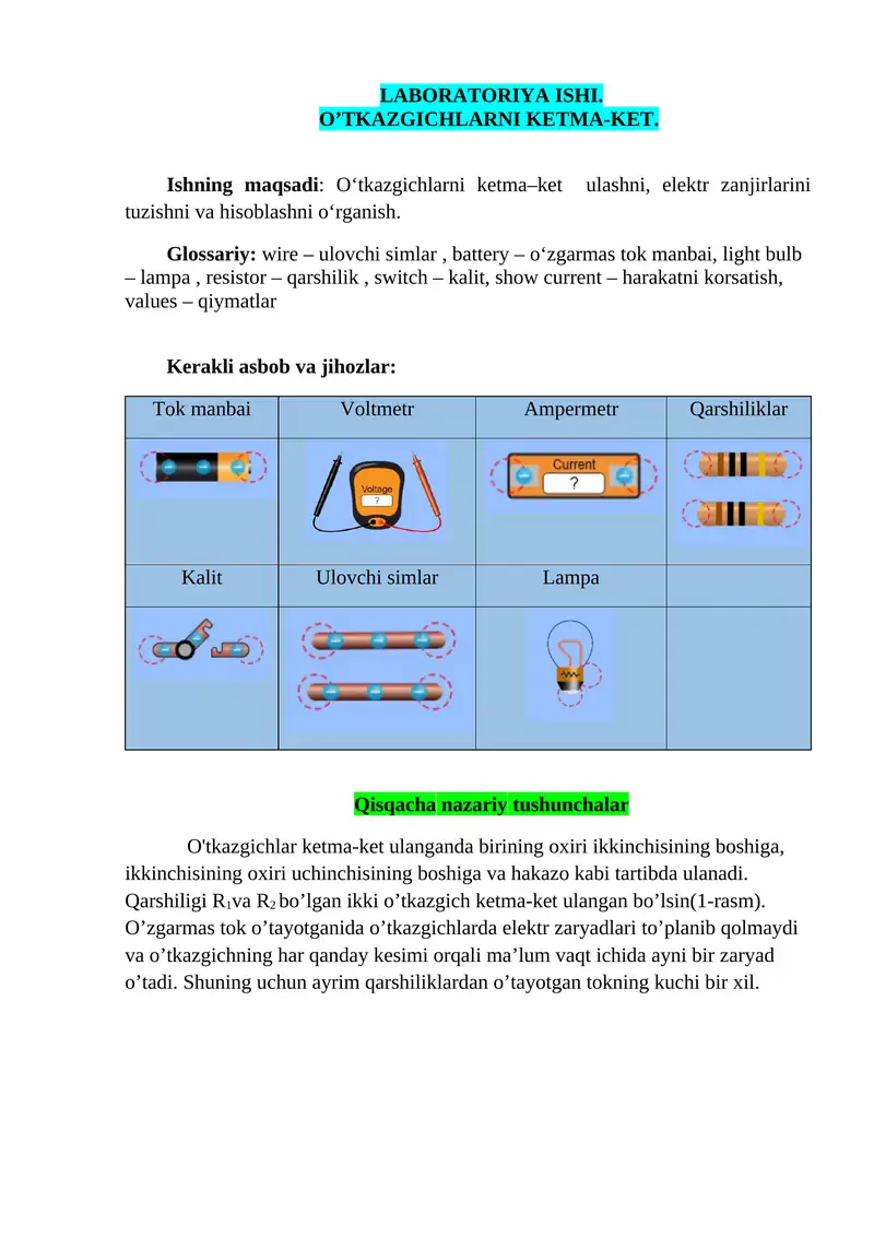 Virtual Laborotoriya ishi