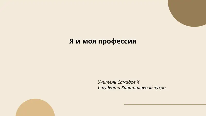 Мое профессиональное образование