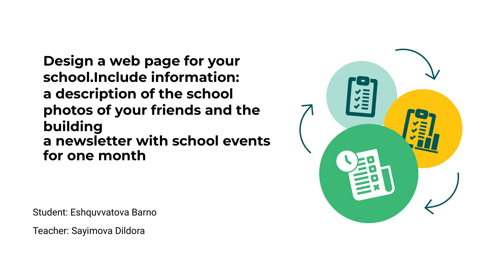 Web page design for school