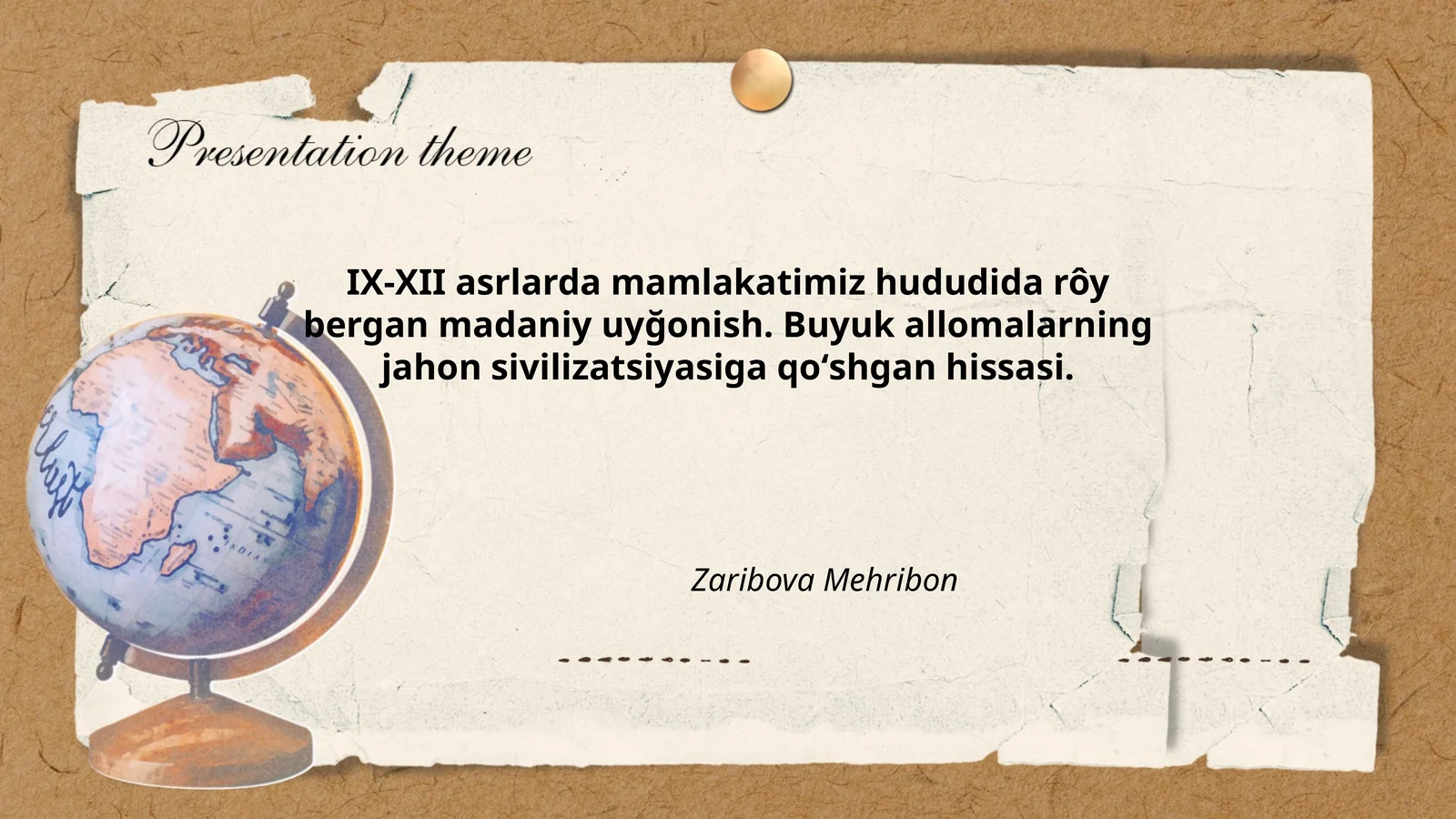 IX-XII asrlarda mamlakatimiz hududida rôy bergan madaniy uyğonish