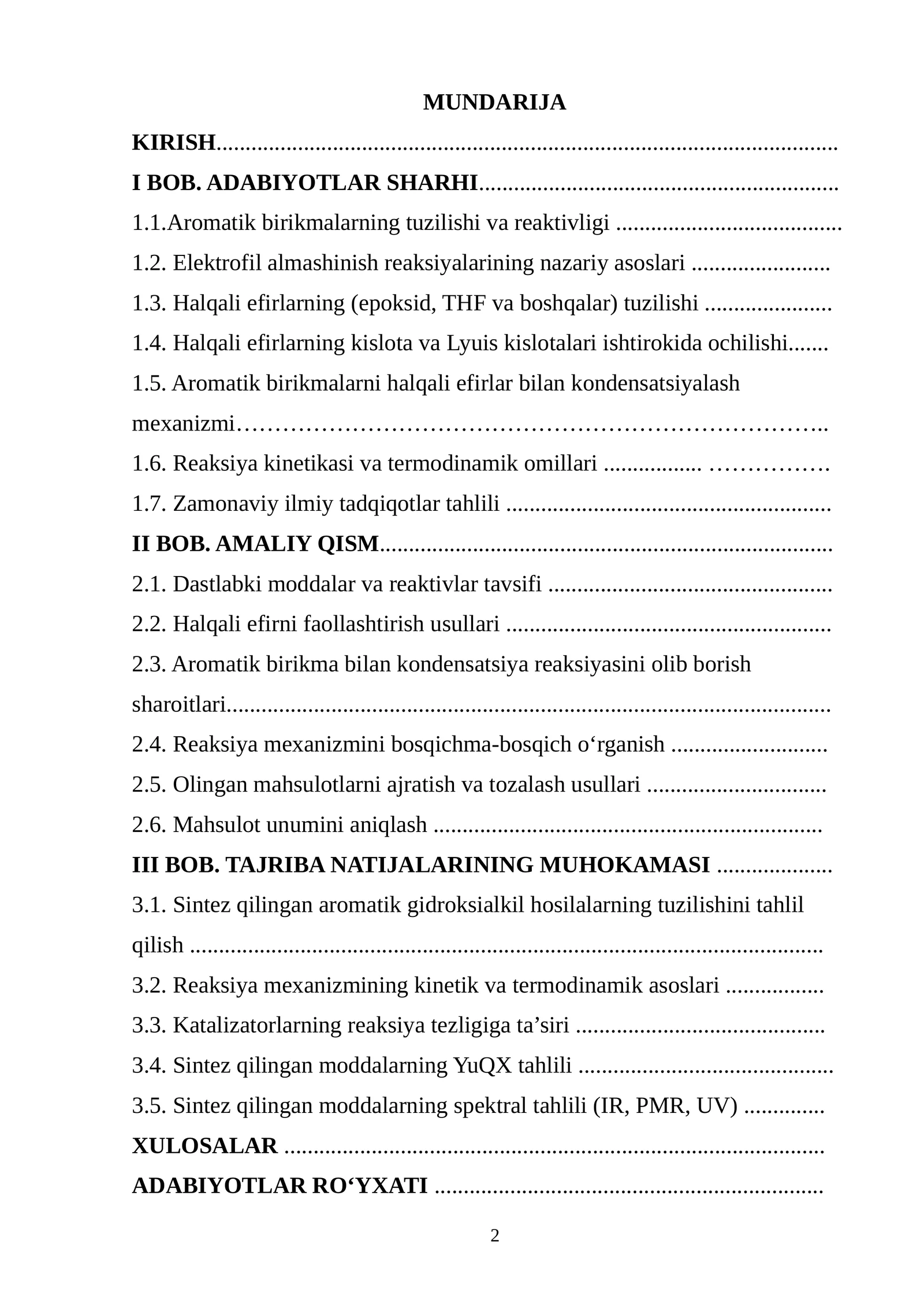 Aromatik birikmalarni halqali efirlar bilan kondensatsiyalash