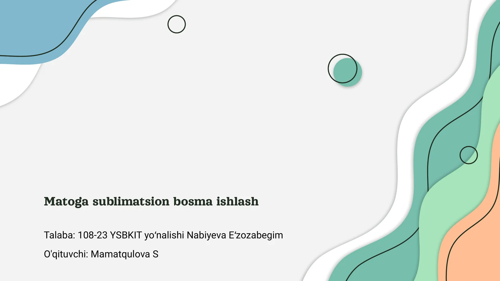 Matoga sublimatsion bosma ishlash