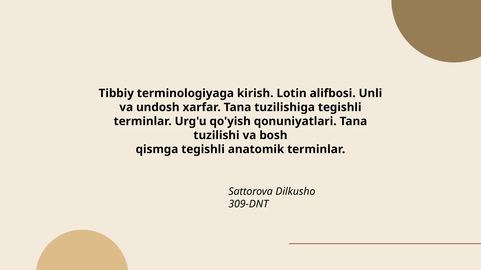 Tibbiy terminologiyaga kirish