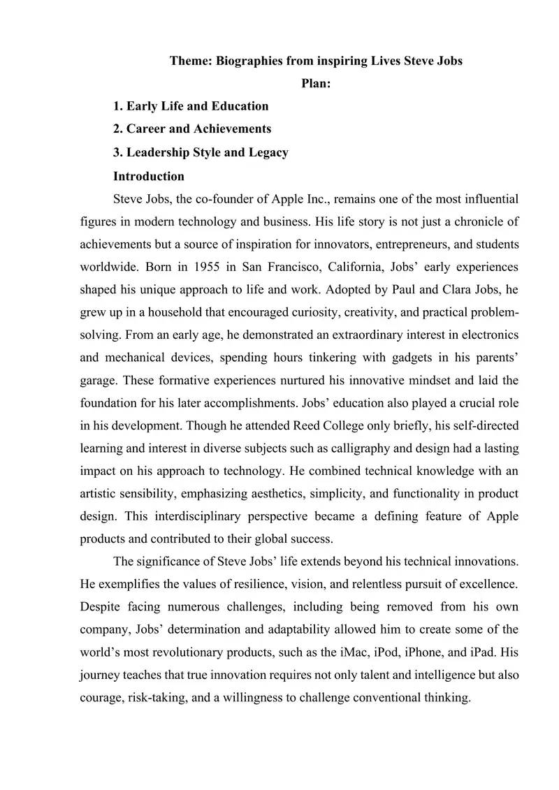 Biographies from inspiring Lives Steve Jobs